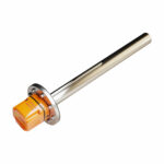 Chrome Immersion Heater with orange control casing at the bottom attached with six bolts