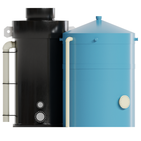 3d render of the aquabulk plastic water storage tanks